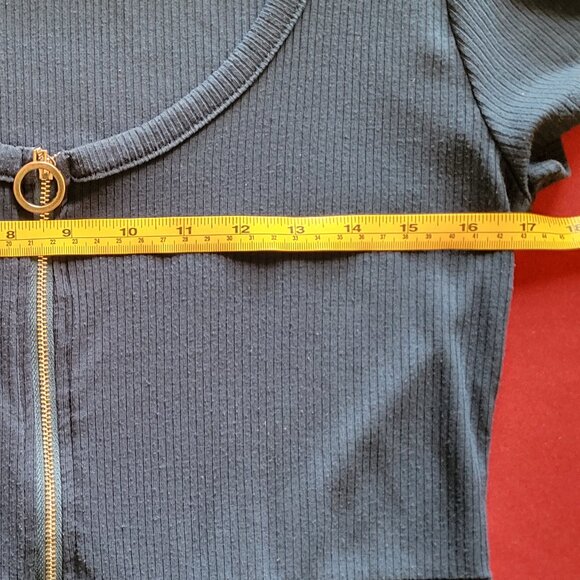 Guilty | Blue Zip Mini Dress | Womens M | Casual Silver Hardware - Picture 5 of 9